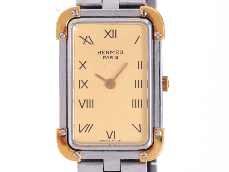 【HERMES エルメス】CR1.220 クロアジュール GP/SS クォ―ツ レディース | ブランド腕時計販売買取の質屋一平堂